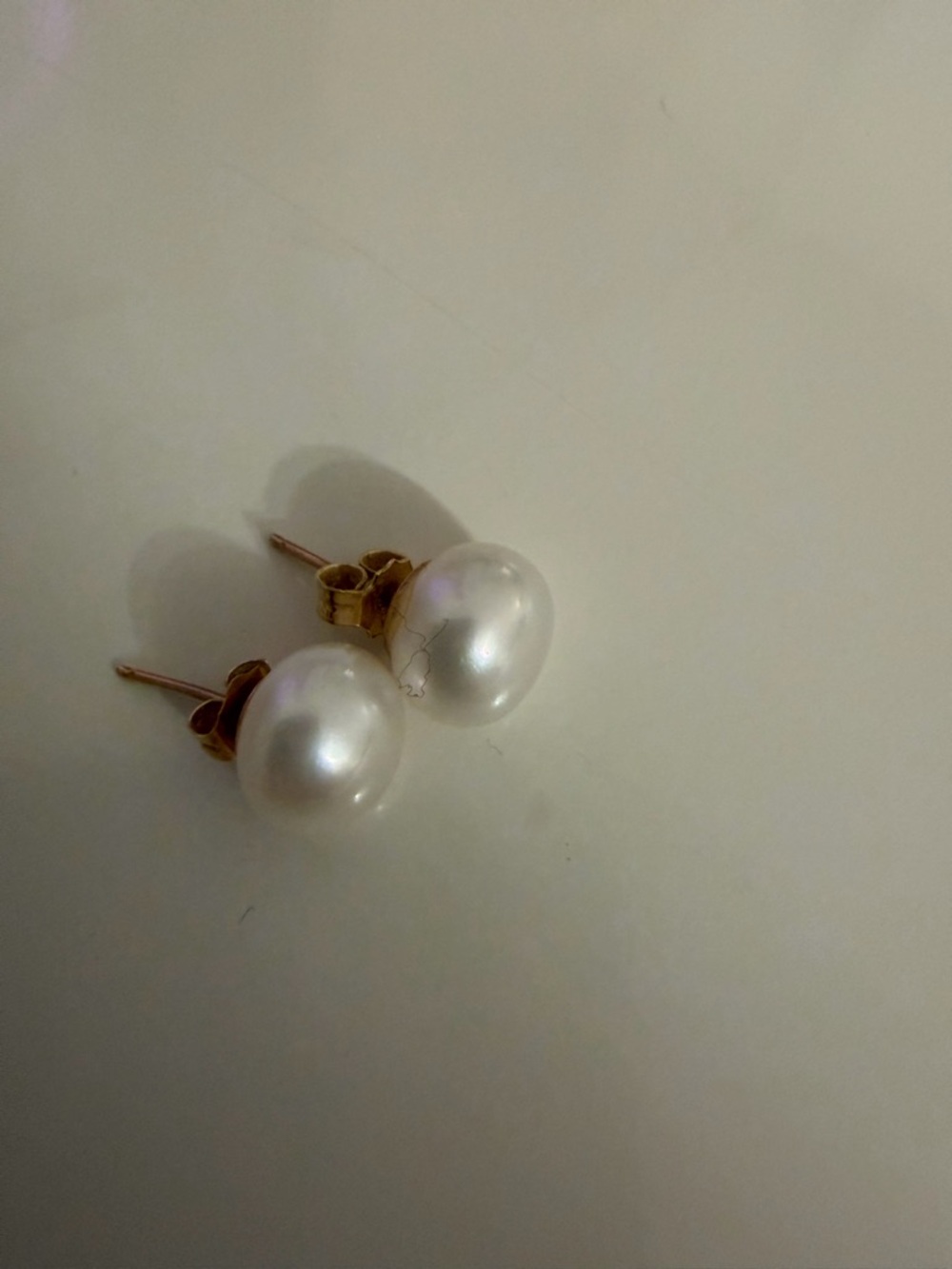 Classic White Pearl Stud Earrings